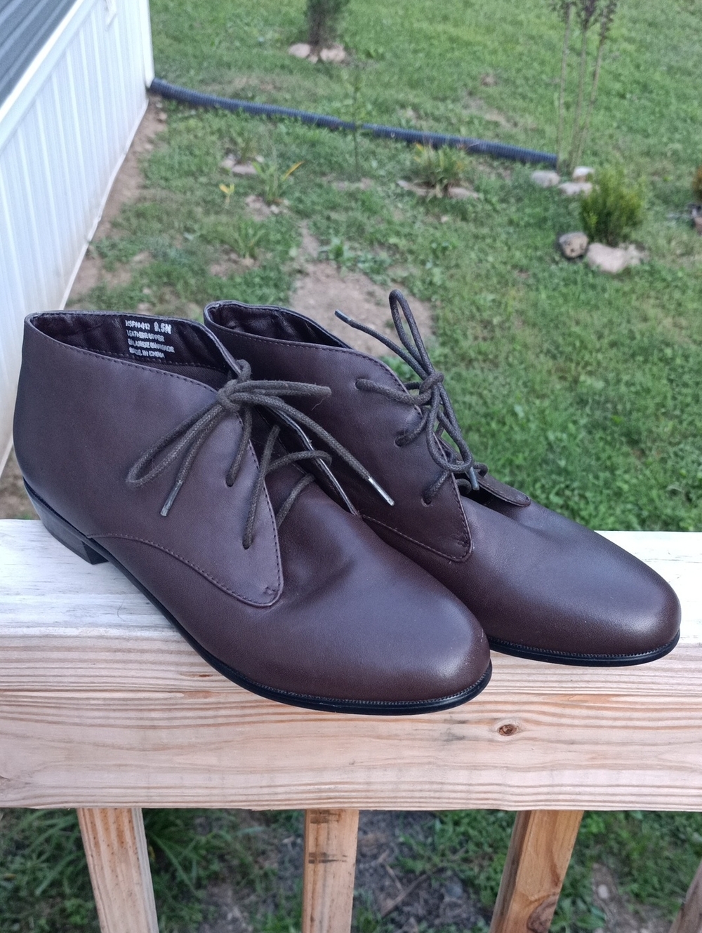 David Tate Brown Leather Ankle Booties Size 9.5 N In Good Condition